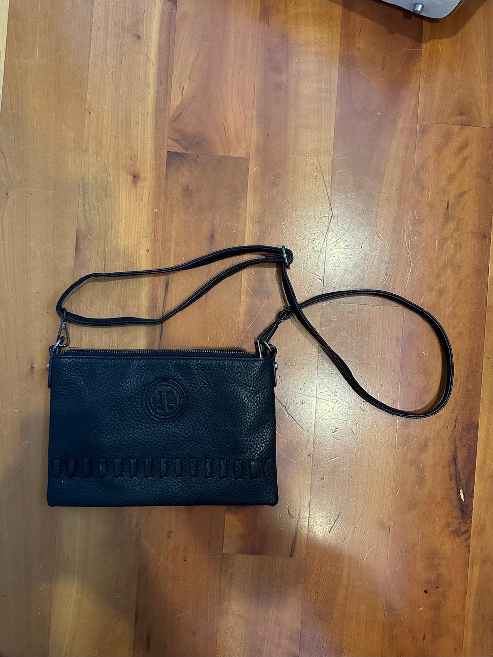 Black Leather Crossbody Bag - Classic Women's Shoulder Purse